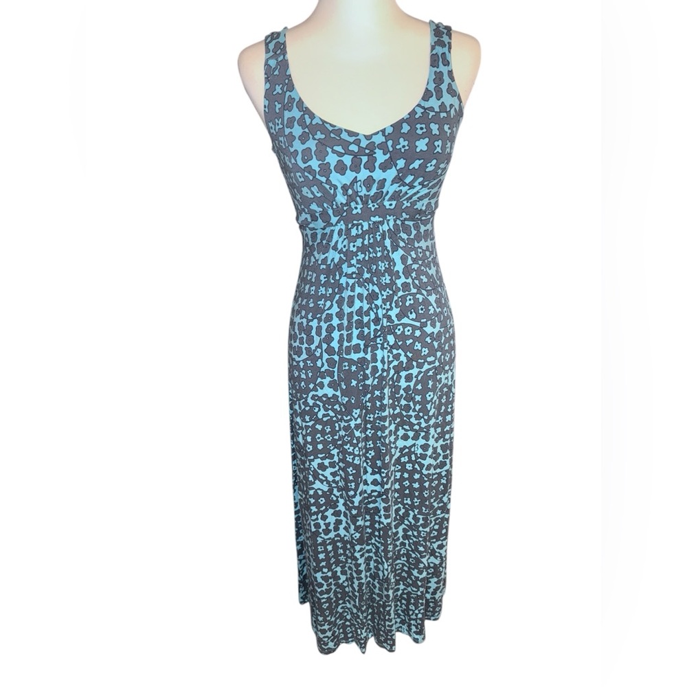 BODEN Maxi Dress Floral Blue Gray Sleeveless Cotton US 2P UK 6P